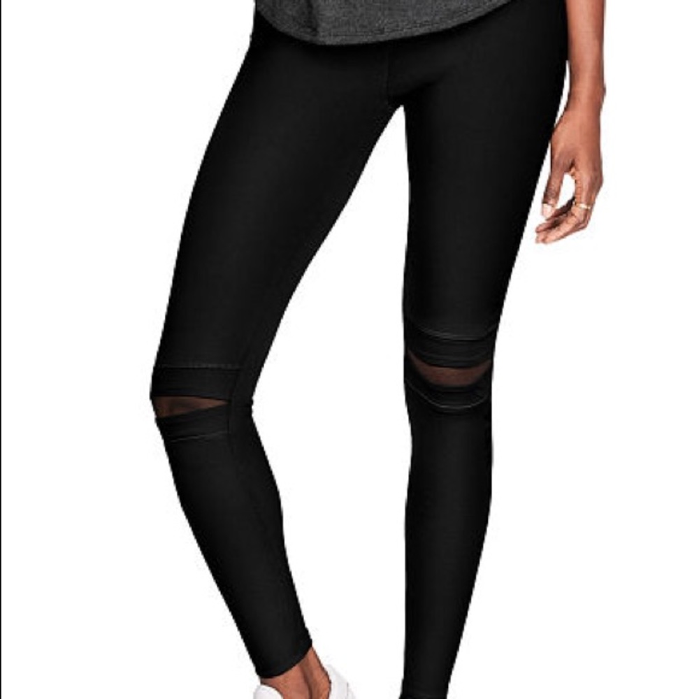 VS PINK Mesh Knee Slit Leggings